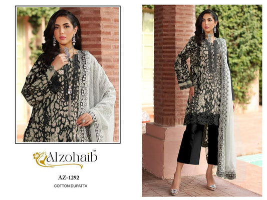 Az-1292 Al Zohaib Printed Pakistani Patch Suits
