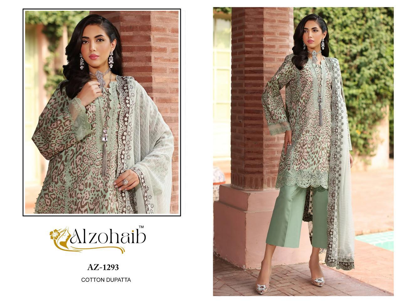 Az-1293 Al Zohaib Printed Pakistani Patch Suits