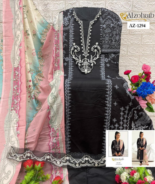 Az-1294 Al Zohaib Embroidery Pakistani Patch Suits