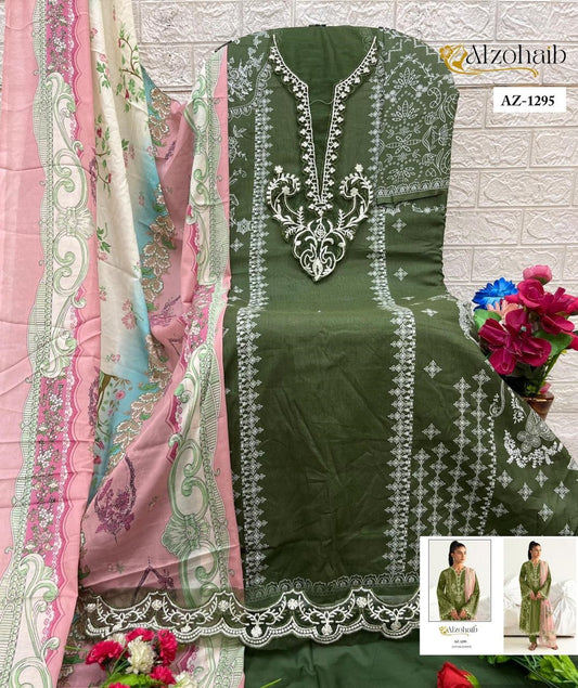 Az-1295 Al Zohaib Embroidery Pakistani Patch Suits