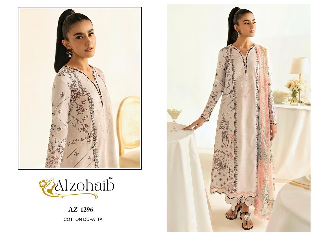 Az-1296 Al Zohaib Embroidery Pakistani Patch Suits