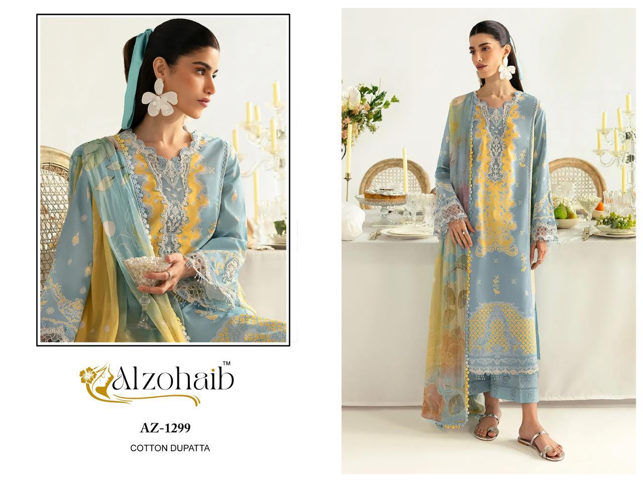Az-1299 Al Zohaib Embroidery Pakistani Patch Suits