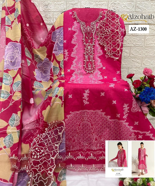 Az-1300 Al Zohaib Embroidery Pakistani Patch Suits