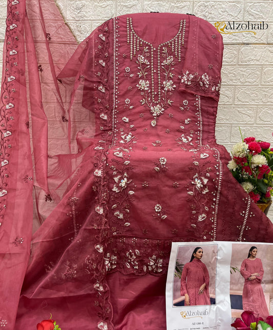 Az-1301E Al Zohaib Organza Pakistani Salwar Suits