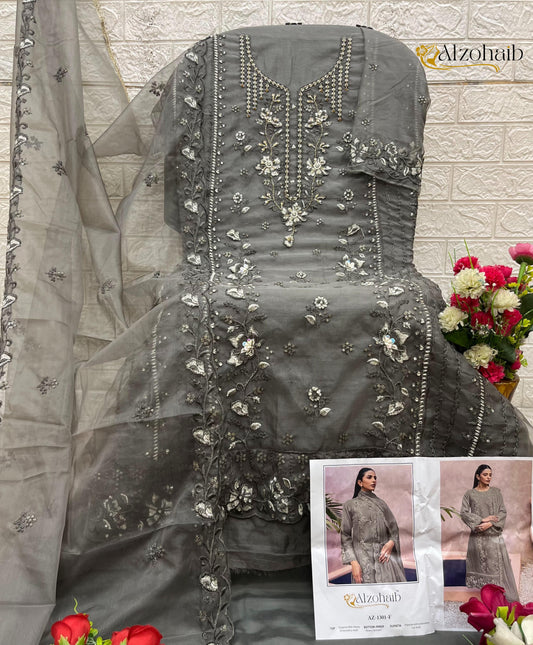 Az-1301F Al Zohaib Organza Pakistani Salwar Suits