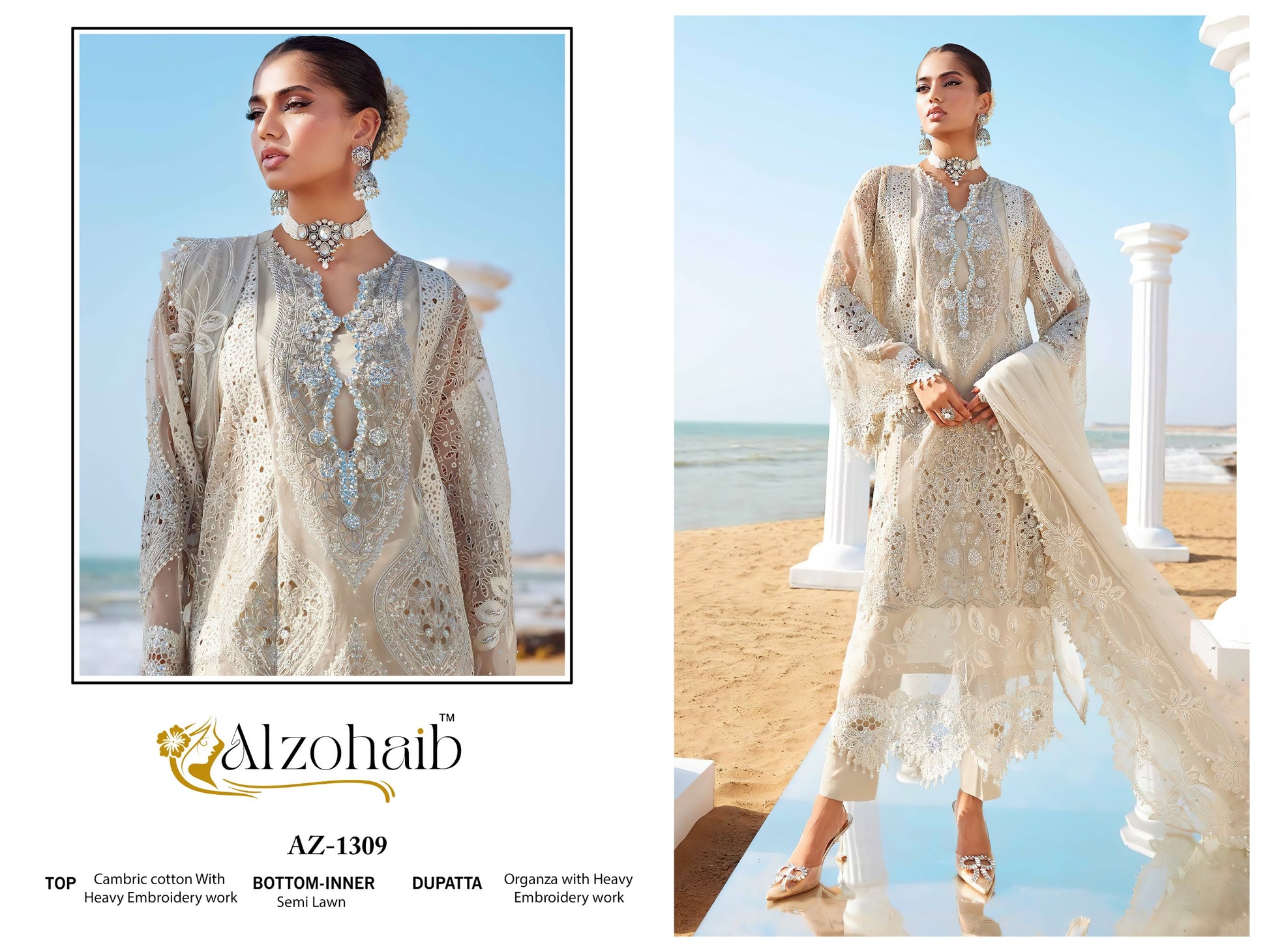 Az-1309 Aarzoo Vol-1 Al Zohaib Embroidery Pakistani Salwar Suits