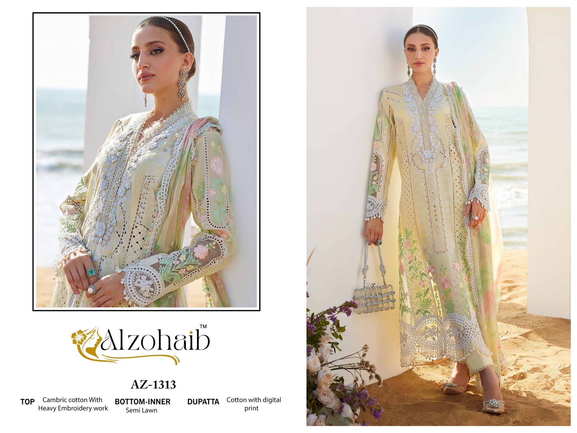 Az-1313 Aarzoo Vol-2 Al Zohaib Embroidery Pakistani Salwar Suits