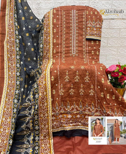 Az-1316A Lamhay Vol 1 Al Zohaib Pure Cotton Pakistani Salwar Suits