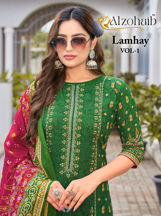Az-1316B Lamhay Vol 1 Al Zohaib Pure Cotton Pakistani Salwar Suits