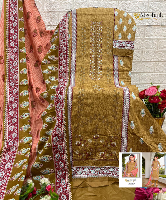 Az-1317A Lamhay Vol 1 Al Zohaib Pure Cotton Pakistani Salwar Suits