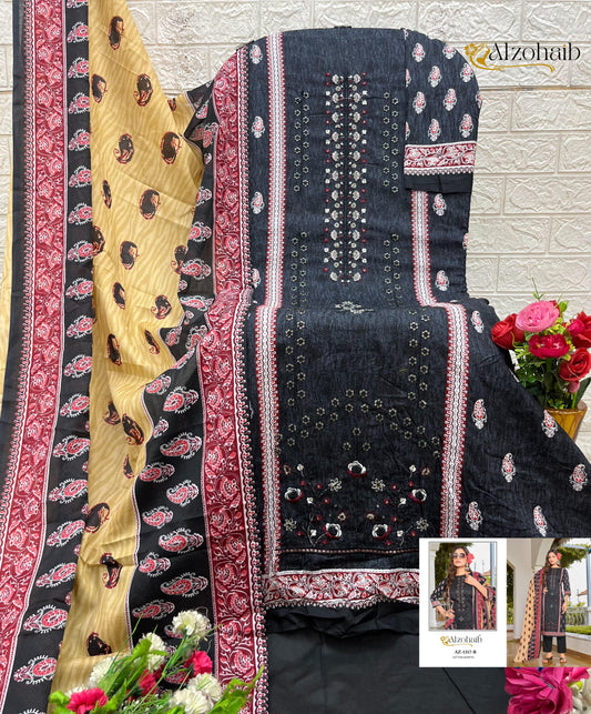 Az-1317B Lamhay Vol 1 Al Zohaib Pure Cotton Pakistani Salwar Suits