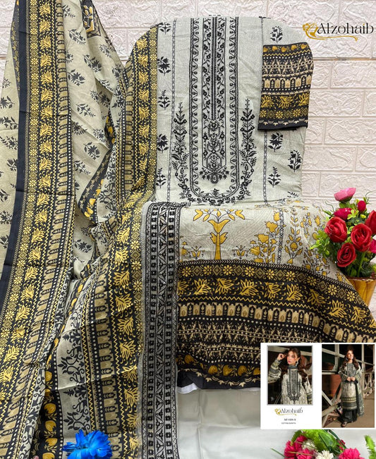 Az-1333-A Al Zohaib Printed Pakistani Patch Suits