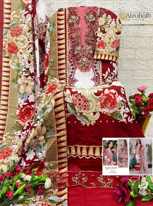 Az-1340 Al Zohaib Printed Pakistani Patch Suits