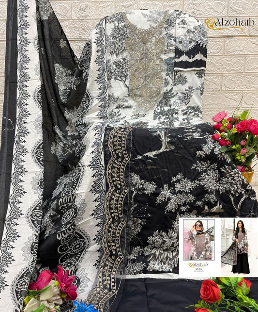 Az-1344 Mubeena Al Zohaib Pure Cotton Pakistani Patch Suits