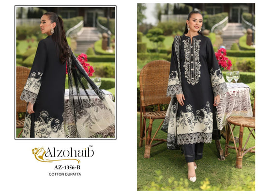 Az-1356-B Aaida Vol-1 Al Zohaib Pure Cotton Pakistani Patch Suits