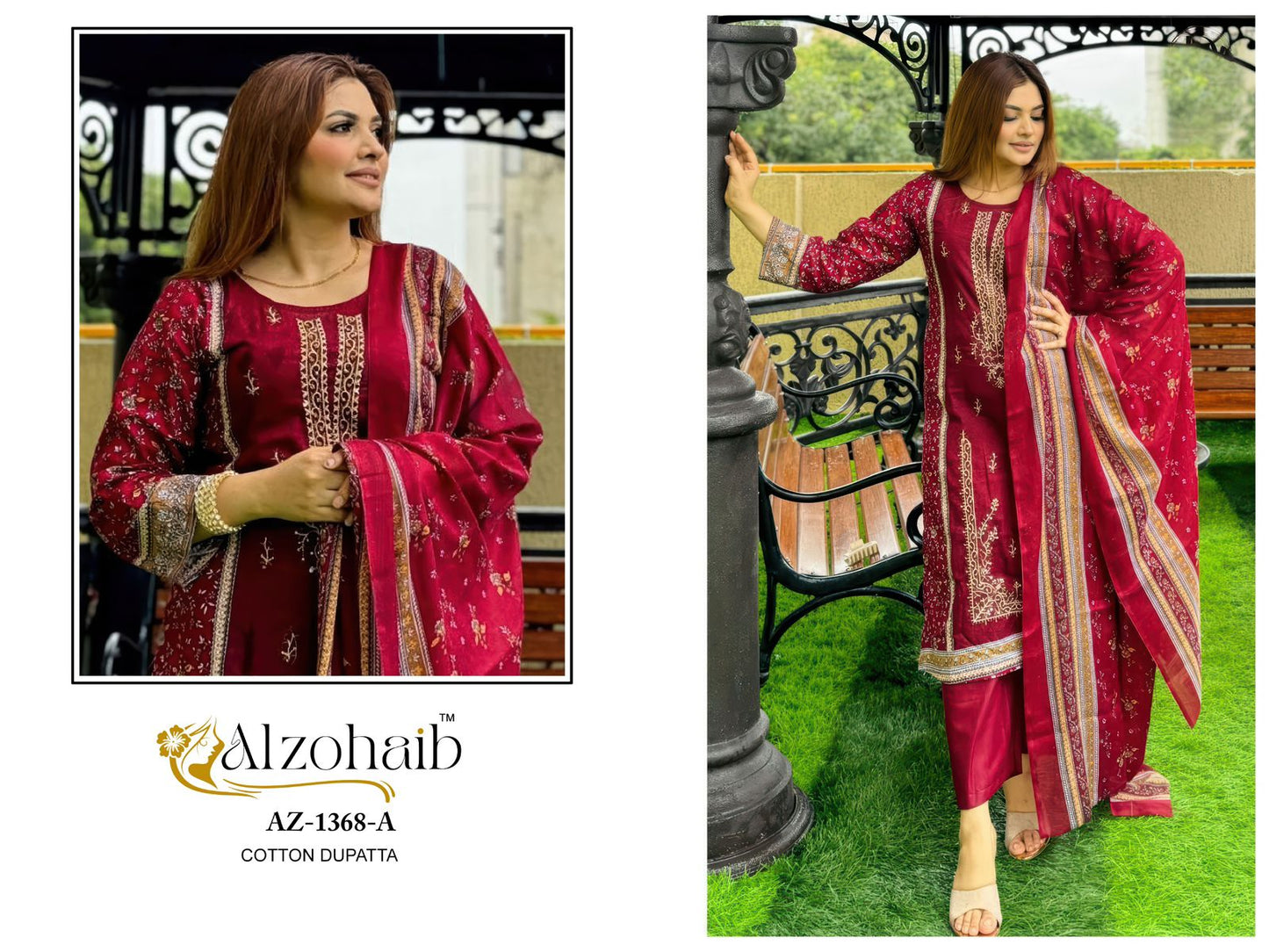 Az-1368-A Al Zohaib Printed Karachi Unstitched Suits