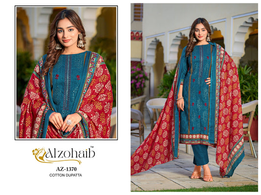 Az-1370 Asmaa Al Zohaib Pure Cotton Pakistani Salwar Suits