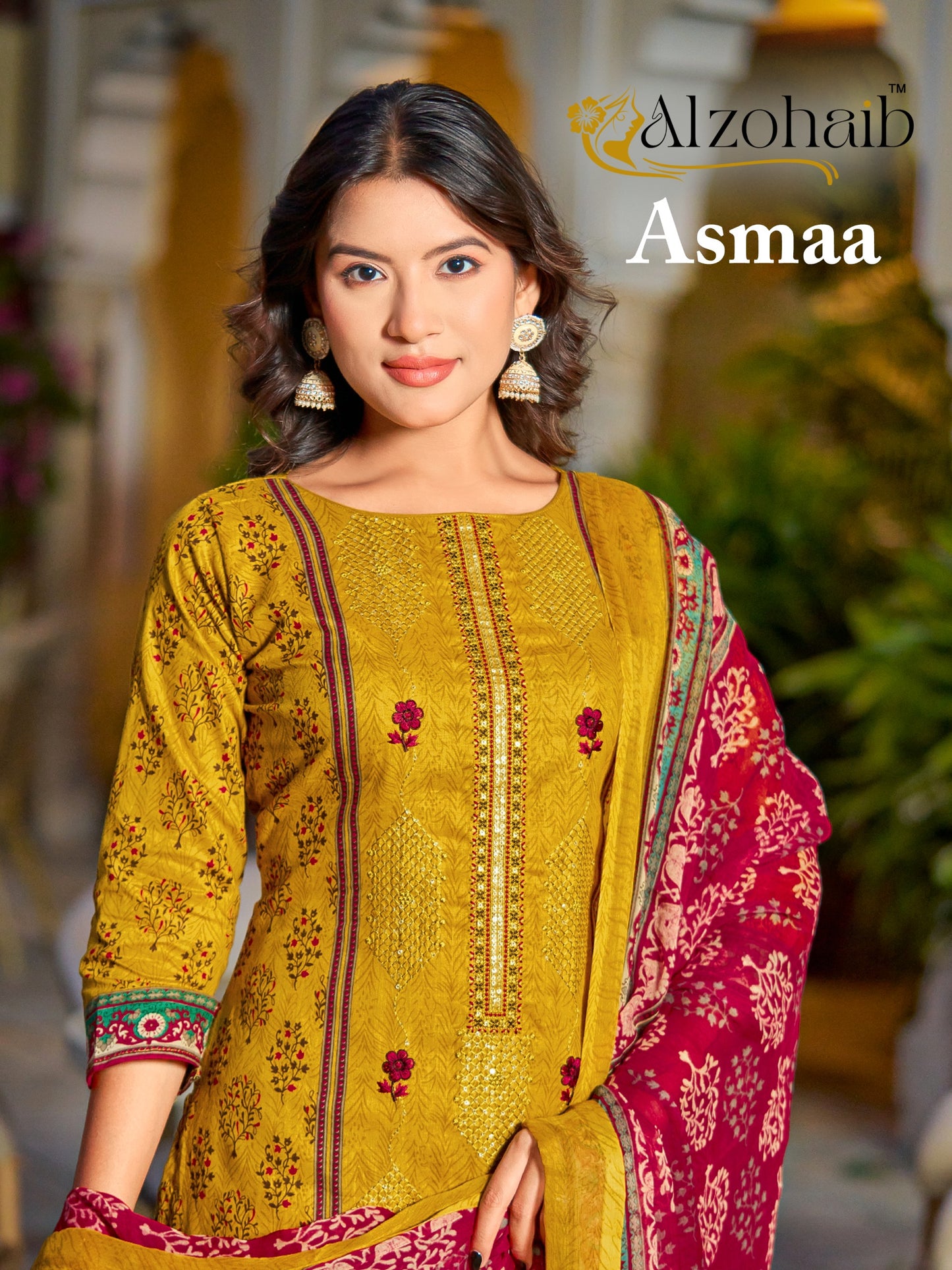 Az-1371 Asmaa Al Zohaib Pure Cotton Pakistani Salwar Suits