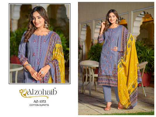 Az-1372 Asmaa Al Zohaib Pure Cotton Pakistani Salwar Suits
