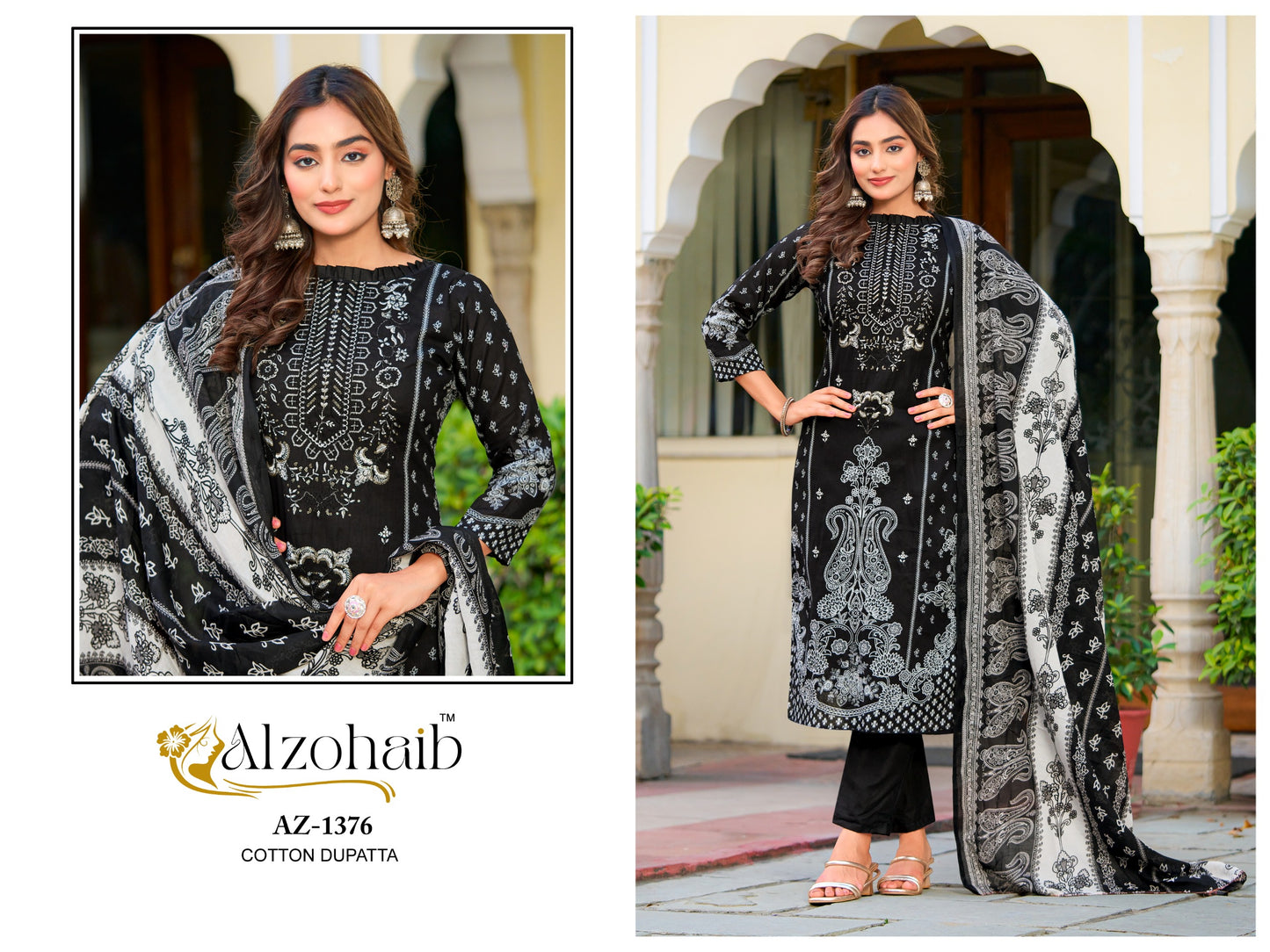 Az-1376 Farha Al Zohaib Pure Cotton Pakistani Salwar Suits