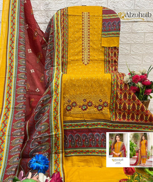 Az-1379 Haseena Al Zohaib Pure Cotton Pakistani Salwar Suits