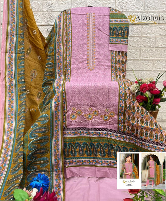 Az-1381 Haseena Al Zohaib Pure Cotton Pakistani Salwar Suits