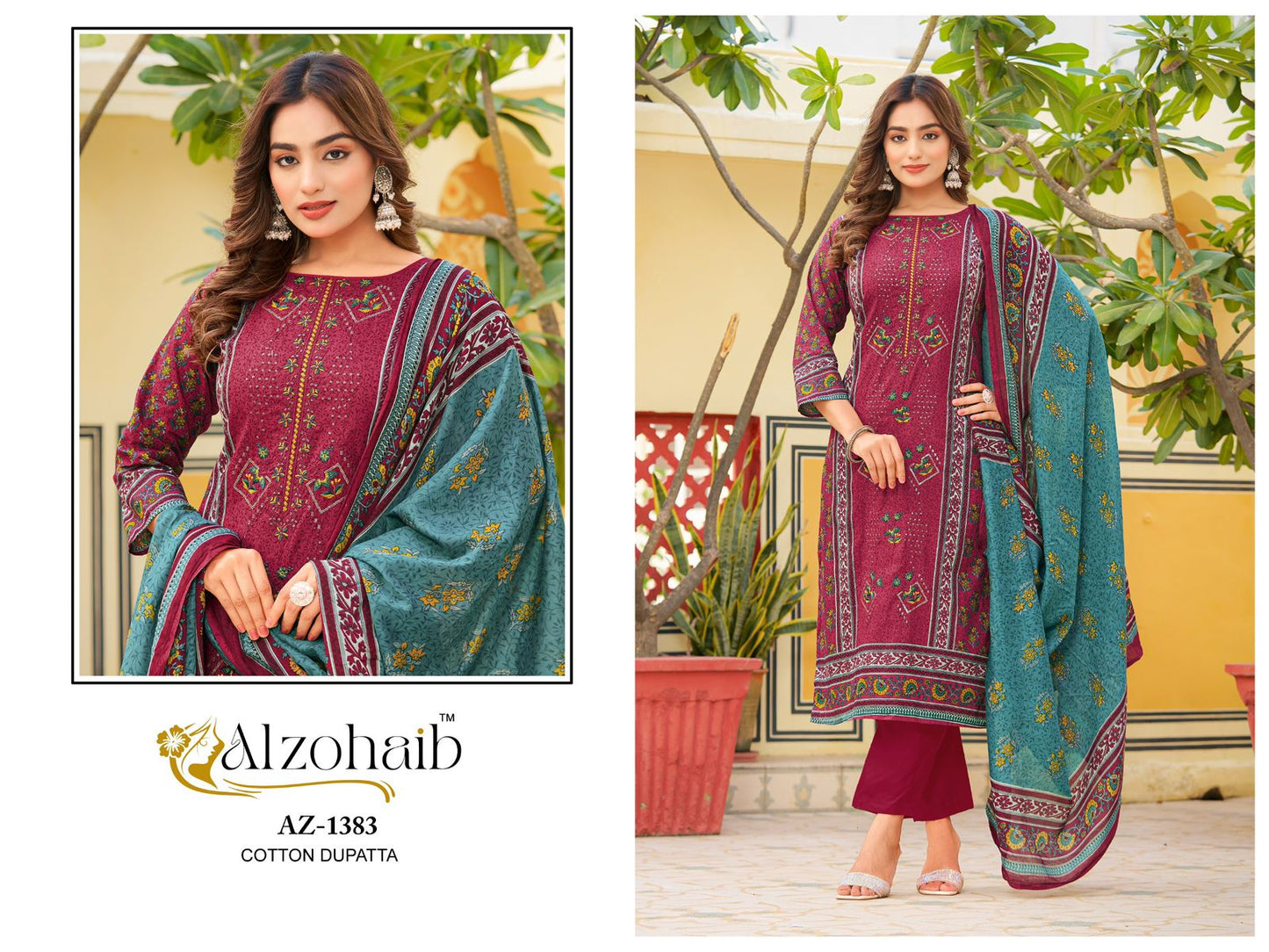 Az-1383 Rahma Al Zohaib Pure Cotton Pakistani Salwar Suits