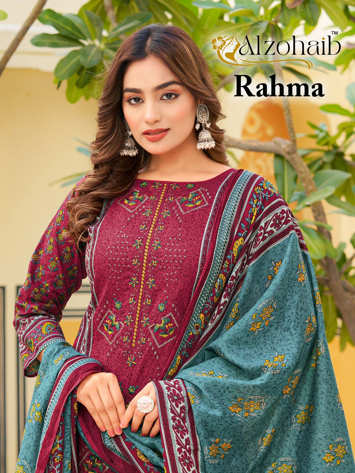 Az-1383 Rahma Al Zohaib Pure Cotton Pakistani Salwar Suits