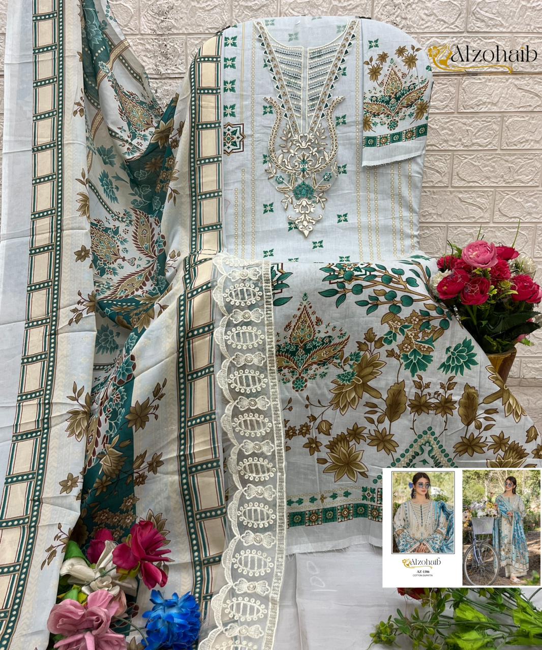 Az-1386 Aaida Vol 2 Al Zohaib Pure Cotton Pakistani Salwar Suits