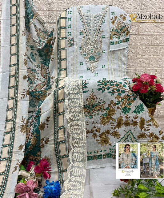 Az-1386 Aaida Vol 2 Al Zohaib Pure Cotton Pakistani Salwar Suits