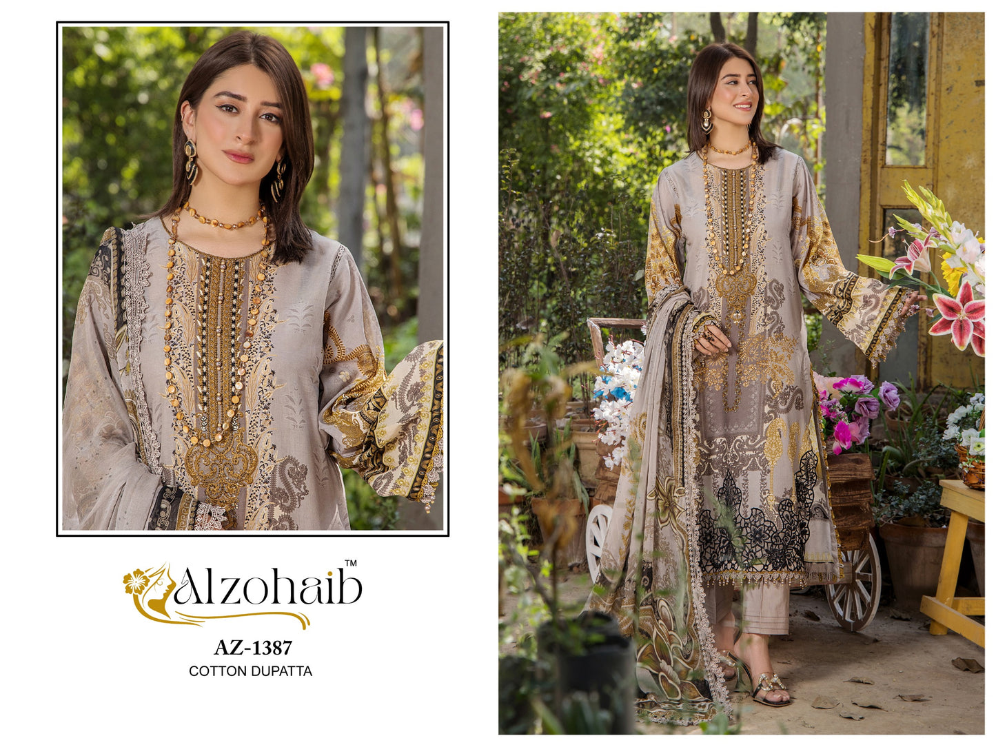 Az-1387 Aaida Vol 2 Al Zohaib Pure Cotton Pakistani Salwar Suits