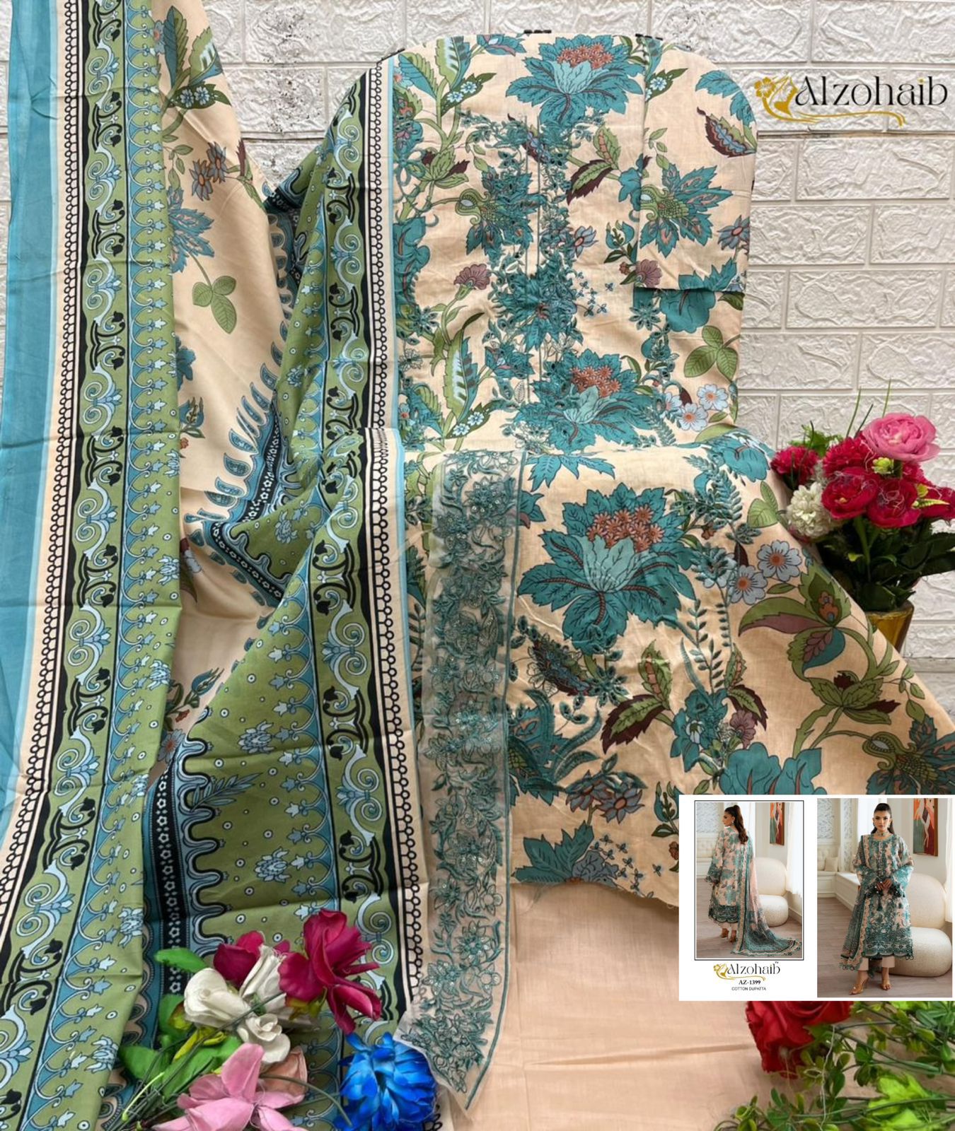 Az-1399 Riwayat Vol 1 Al Zohaib Pure Cotton Pakistani Salwar Suits