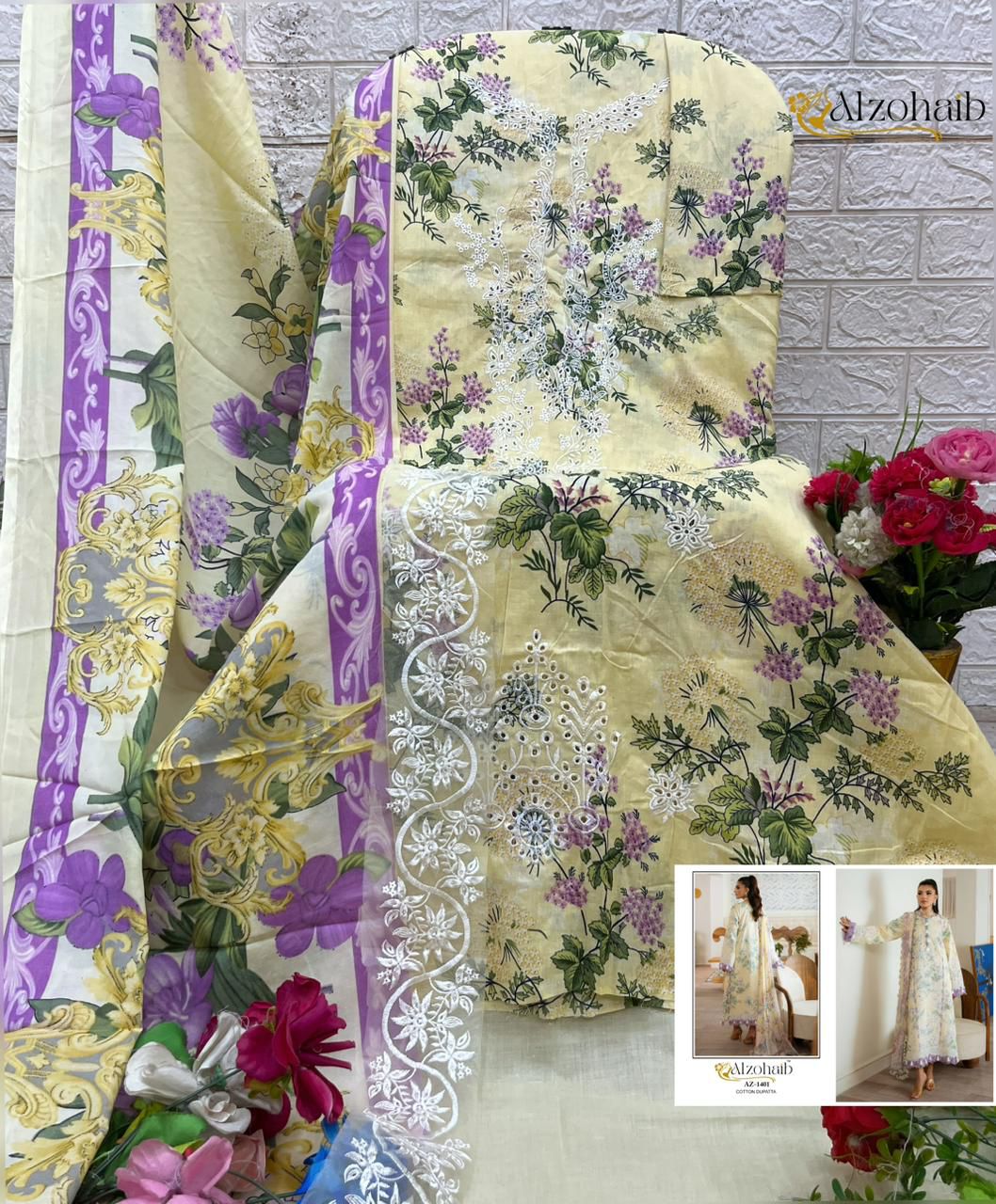 Az-1401 Riwayat Vol 1 Al Zohaib Pure Cotton Pakistani Salwar Suits