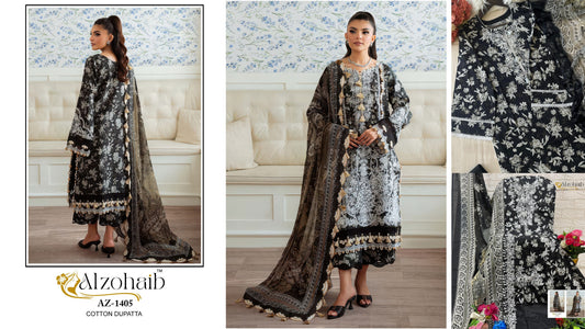 Az-1405 Al Zohaib Pure Cotton Pakistani Salwar Suits