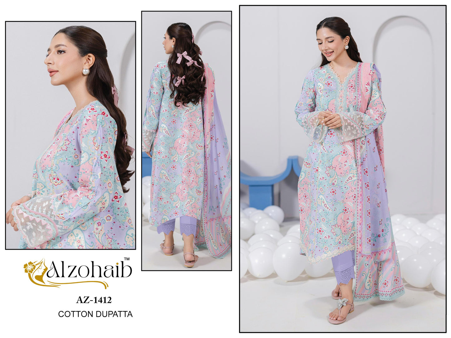 Az-1412 Itrh Vol 1 Al Zohaib Pure Cotton Pakistani Salwar Suits
