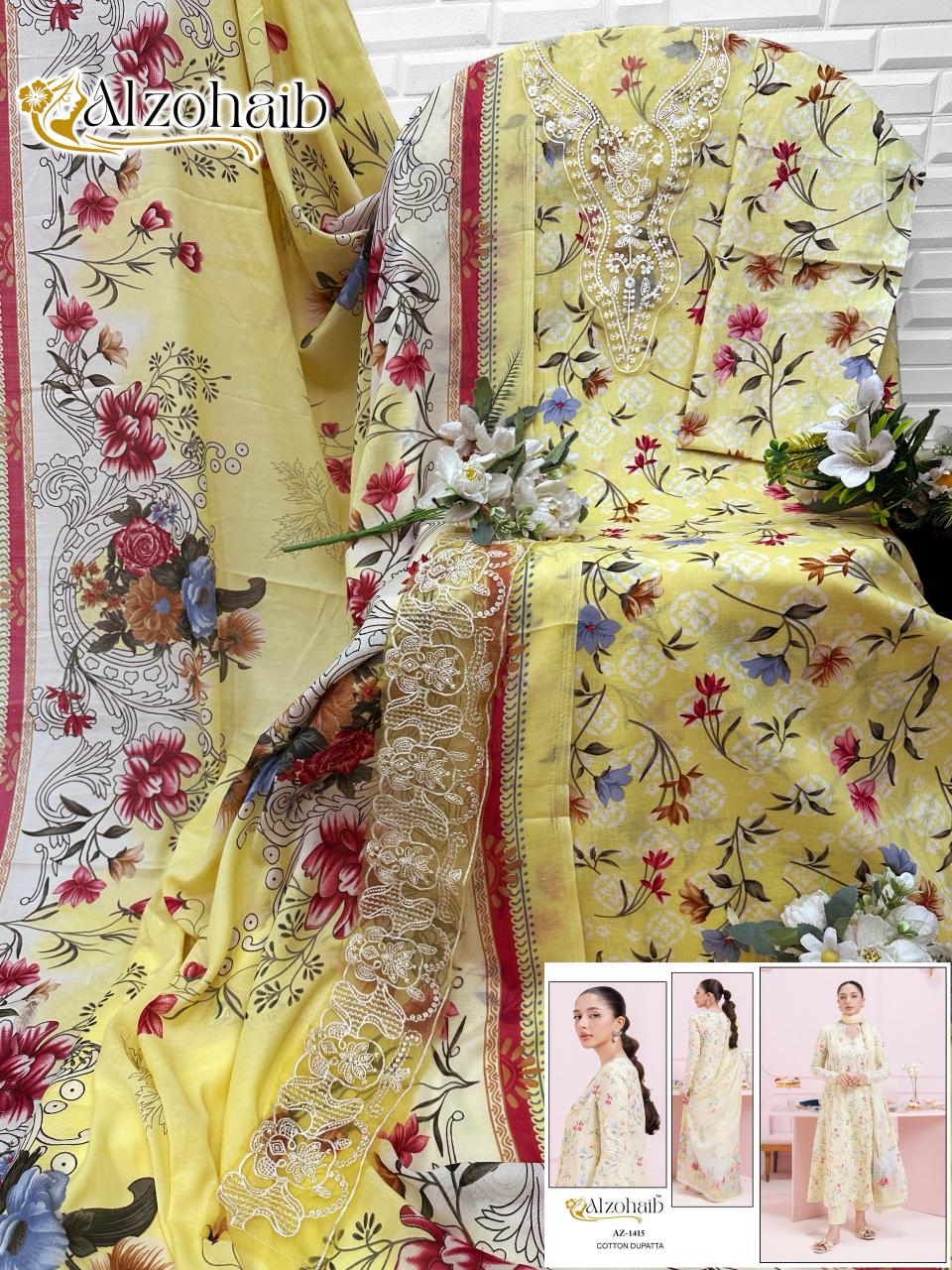 Az-1415 Itrh Vol 2 Al Zohaib Pure Cotton Pakistani Salwar Suits