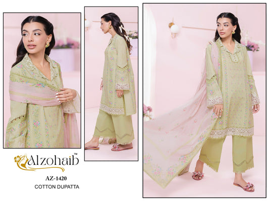 Az-1420 Itrh Vol 1 Al Zohaib Pure Cotton Pakistani Salwar Suits