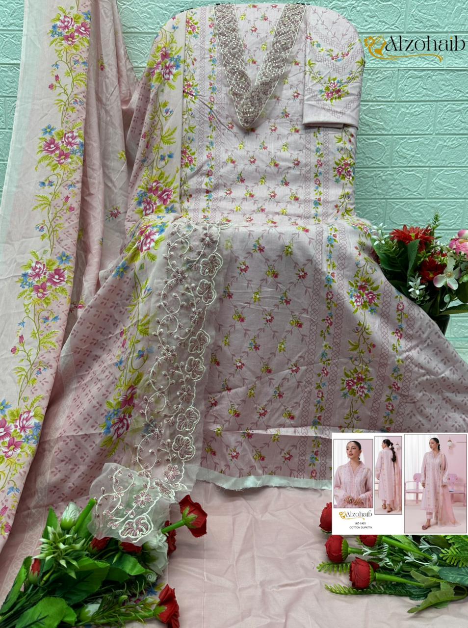 Az-1421 Itrh Vol 2 Al Zohaib Pure Cotton Pakistani Salwar Suits