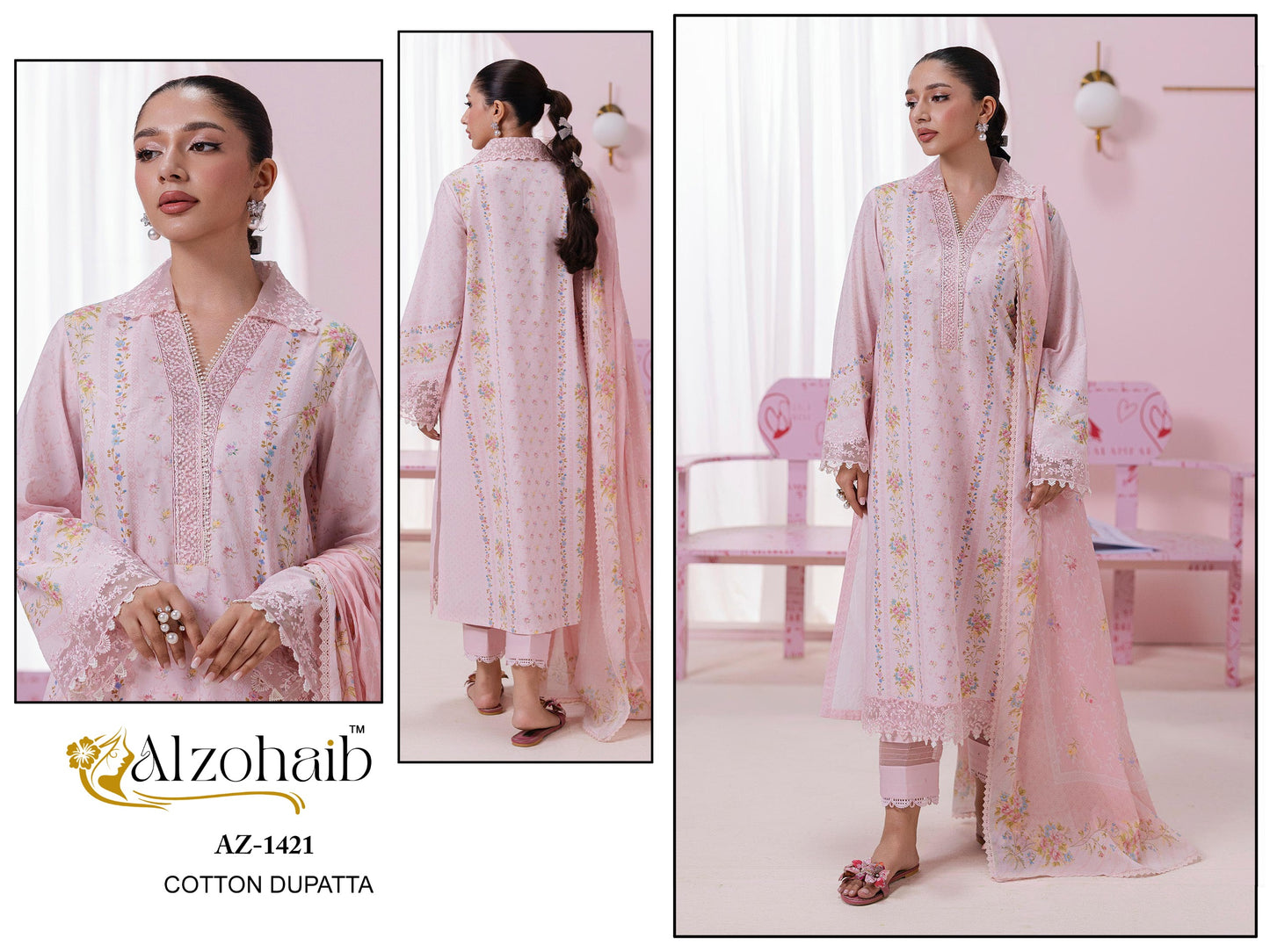 Az-1421 Itrh Vol 2 Al Zohaib Pure Cotton Pakistani Salwar Suits