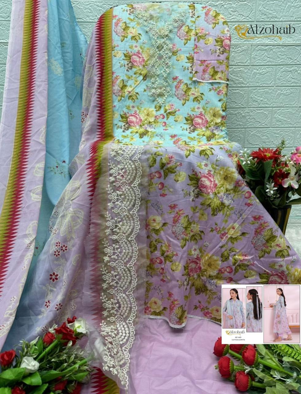 Az-1423 Aziza Vol 2 Al Zohaib Pure Cotton Pakistani Salwar Suits