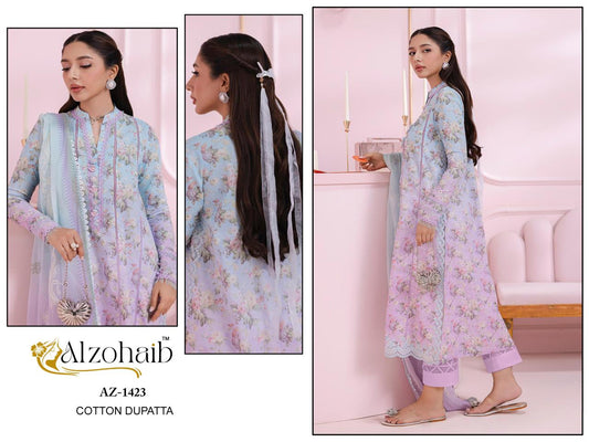 Az-1423 Aziza Vol 2 Al Zohaib Pure Cotton Pakistani Salwar Suits