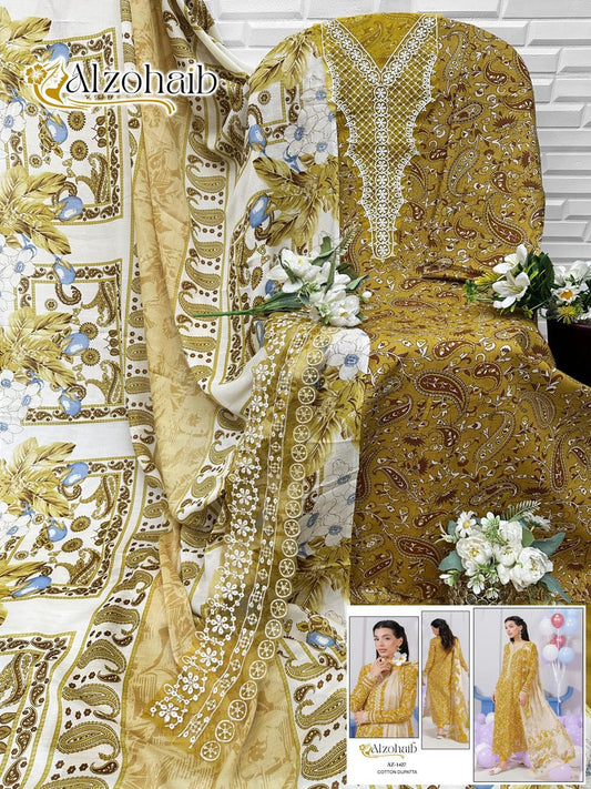 Az-1427 Aziza Vol 2 Al Zohaib Pure Cotton Pakistani Salwar Suits