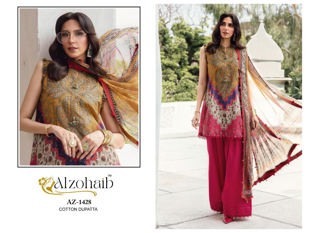 Az-1428 Al Zohaib Pure Cotton Pakistani Salwar Suits