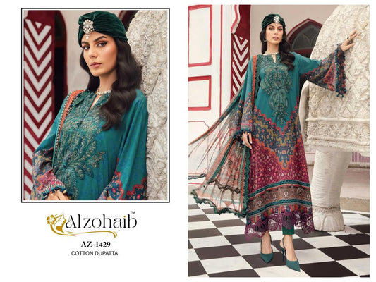 Az-1429 Al Zohaib Pure Cotton Pakistani Salwar Suits