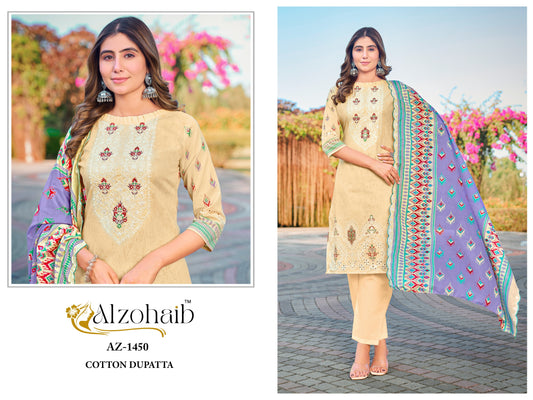 Az-1450 Aaliya Vol 1 Al Zohaib Pure Cotton Pakistani Salwar Suits