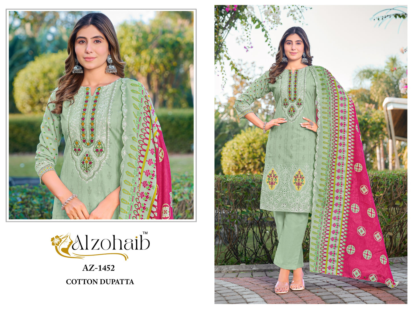 Az-1452 Aaliya Vol 1 Al Zohaib Pure Cotton Pakistani Salwar Suits