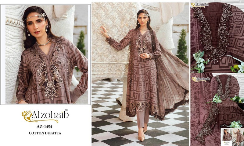 Az-1454 Al Zohaib Pure Cotton Pakistani Salwar Suits