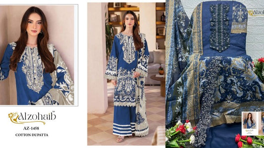 Az-1458 Al Zohaib Pure Cotton Pakistani Salwar Suits