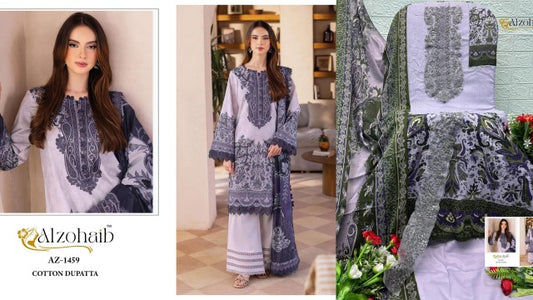 Az-1459 Al Zohaib Pure Cotton Pakistani Salwar Suits