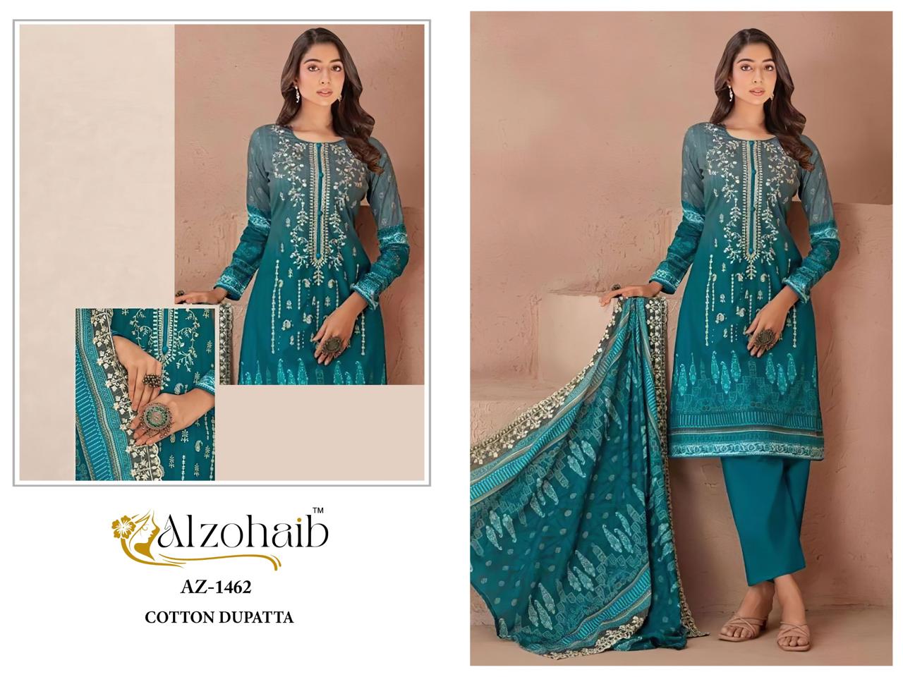 Az-1462 Al Zohaib Pure Cotton Pakistani Salwar Suits